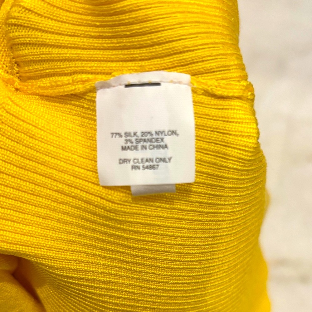 Express Design Studio NWOT Y2K Yellow Silk Blend Wrap  Limited Edition Size M - Picture 7 of 8